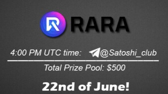 Join the AMA of Satoshi Club x RARA. Rewards: 500 USDT, June 22nd.