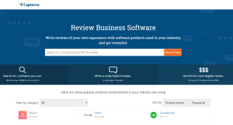 Capterra - earn by writing a short review and evaluating Software