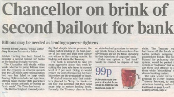 Chancellor on Brink of Second Bailout for Banks