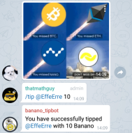 Banano Telegram Tipbot and New Groups Launched! Get free BANANO at the launch party!