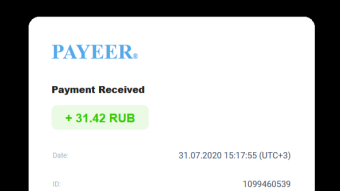 Payment received from WMRFast + 31.42 RUB | total paid 128.36 RUB