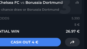 Big bet won: odds 7.951! Superb start of the week! Campions League day! (Today's odds: 5.393)