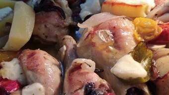 Foodbook #410 chicken wings with potatoes and peppers