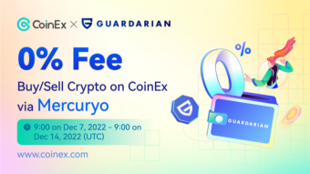 CoinEx x Guardarian: ¡Compra y vende criptomonedas sin comisiones!