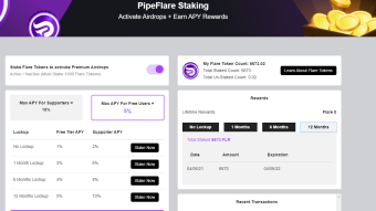 FLARE Token staking is now available on Pipeflare