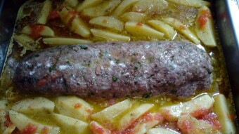 Foodbook #783 Stuffed meatloaf with potatoes