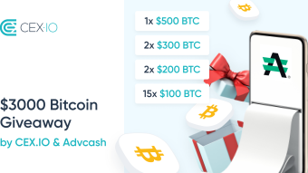 $3000 Bitcoin Giveaway by CEX.IO & Advcash