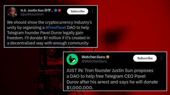 Justin Sun Proposes a DAO to Shield Telegram’s Durov – $1M Pledge to Protect Privacy!
