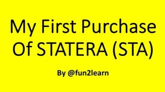 My First Small Purchase Of STATERA (STA)