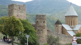 Ananuri Fortress - another stop on the war route towards Kazbegi.