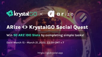 ARize <> KrystalGO Giveaway (50 IDO Slots Up For Grabs!)