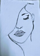 Kadın Yüzü Çizimi / Woman face drawing.