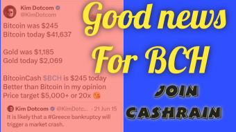 Good News For BCH From KimDotcom's Tweet. Join Cashrain and earn BCH Freely.