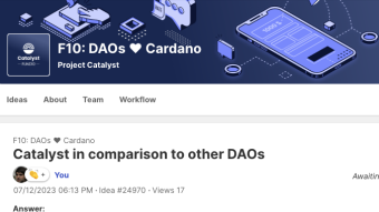 Cardano Project Catalyst Fund10 Proposal - Catalyst in comparison to other DAOs