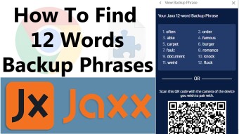 How To Find 12 Words Backup Phrases In Jaxx Chrome Extension | Jaxx