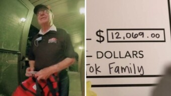 10,000 euro tip for delivering a pizza