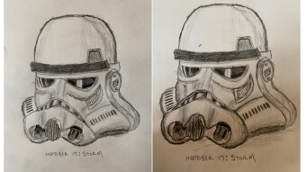 Revisions after Inktober: Storm trooper helmet