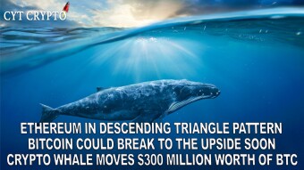 ETH IN DESCENDING TRIANGLE PATTERN - BTC COULD MOVE HIGHER - WHALE MOVES $300 MILLION WORTH BTC