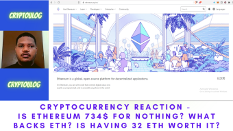 Cryptocurrency Reaction - Is Ethereum 905$ For Nothing? What Backs ETH? Is Having 32 ETH Worth It?