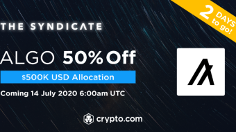 Algorand at 50% price to buy with The Syndicate and Crypto.com