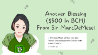 Another Blessing ($500 In BCH) From Sir MarcDeMesel
