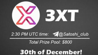 Join the AMA of Satoshi Club x 3XT. Rewards: 800 USDT, December 30th.
