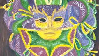 Mardy Gra's Wreath with Mask