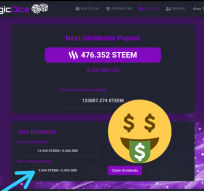 Earn Daily STEEM dividends on Magic Dice