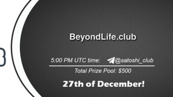 Join the AMA of Satoshi Club x Beyondlife.club. Rewards: 500 USDT, December 27th.