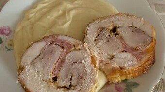 Foodbook #291 Roast chicken roll  with mashed sweet potatoes