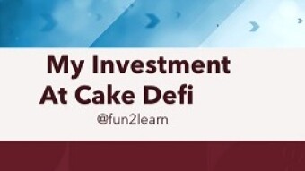 My Investment At Cake Defi