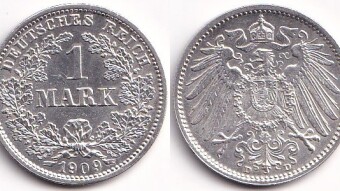 Germany 1 mark, 1909