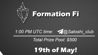 Join the AMA of Satoshi Club x Formation Fi. Rewards: 500 USDT, May 19th.