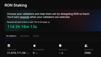 Axie Makers token RON Staking is Now Live!