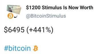 1.200$ U.S. Government Stimulus Would Be Worth 6.500$ Today If It Were Used To Buy BTC