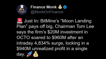 🚀 Bitmine Nets $940M Unrealized Profit from OCTO Investment