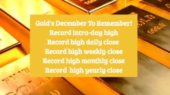 Gold Closes At Record Year End High