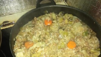 Foodbook #445 cabbage rice with minced meat