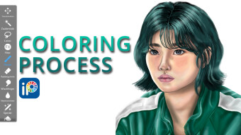 Digital Drawing Coloring Process with ibis Paint X | Portrait of SQUID GAME's Kang Sae-byeok