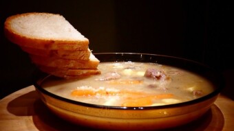 Through the stomach to the heart, i.e. "Krupnik" soup with giblets and barley groats