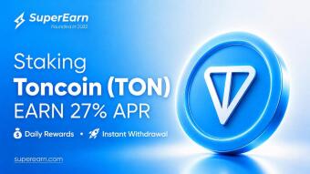 Staking Toncoin (TON) with up to 27% APR on SuperEarn