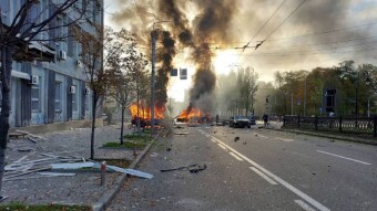 Kyiv was bombed by russian rockets this morning