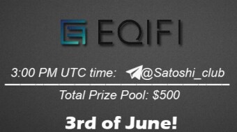 Join the AMA of Satoshi Club x Eqifi. Rewards: 500 USDT, June 3rd.
