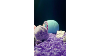 Bath bomb with sea salt. Object shooting