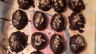 Foodbook #798 Christmas honey cookies with chocolate - Melomakarona