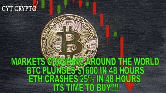 MARKETS CRASHING ROUND THE WORLD - BTC PLUNGES $1600 - ETH DROPS BY 25% - IS IT TIME TO BUY?