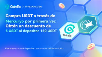 Promoción Fiat de CoinEx: Obtén cashback en tu primera compra cripto a través de Mercuryo
