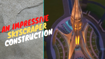 An impressive skyscraper construction