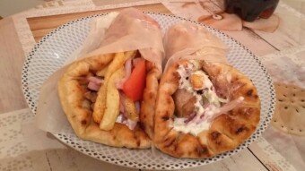 Foodbook 149 homemade and handmade Greek souvlaki at pita