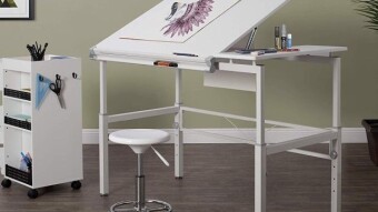 At the drafting table